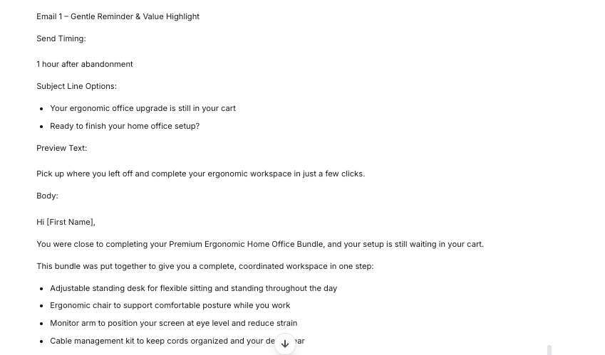 AI Tool - Abandoned Cart Email Sequence Writer - WorkLLM
