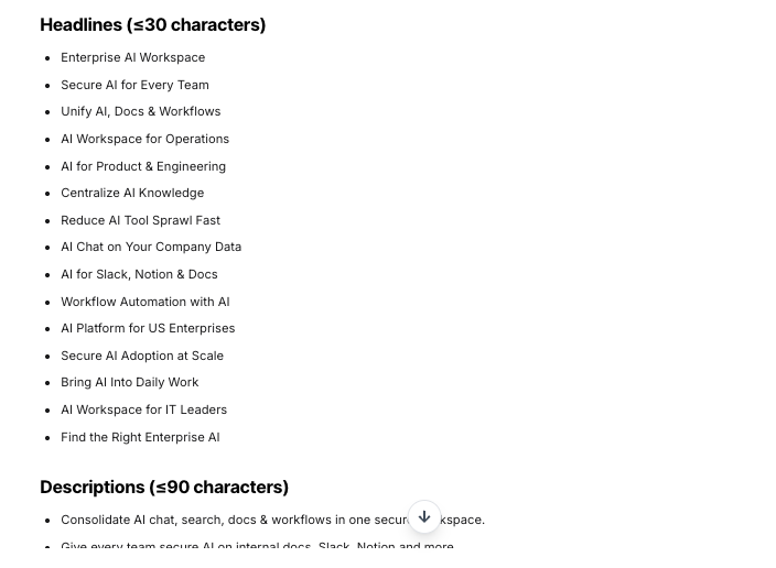 AI Tool - Ad Copy Generator - WorkLLM