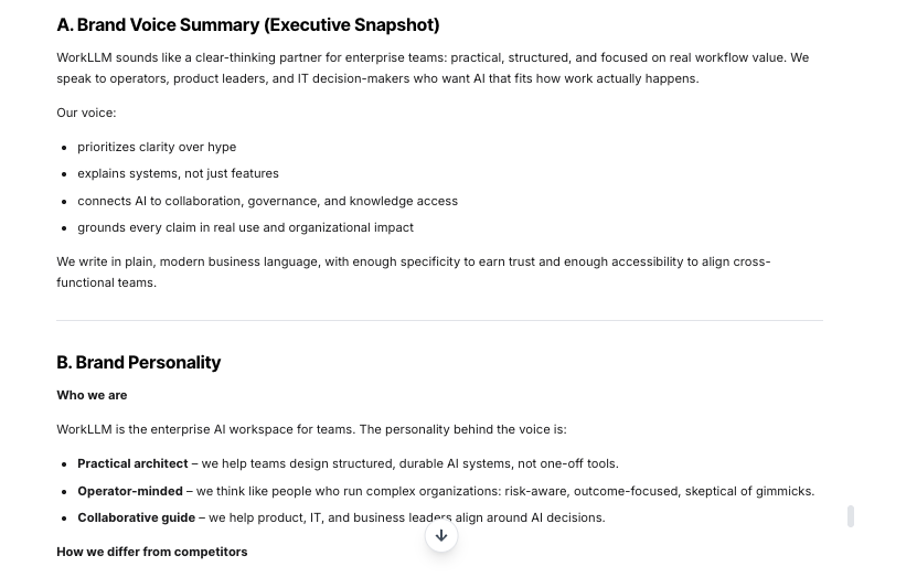 AI Tool - Brand Guidelines Creator - WorkLLM