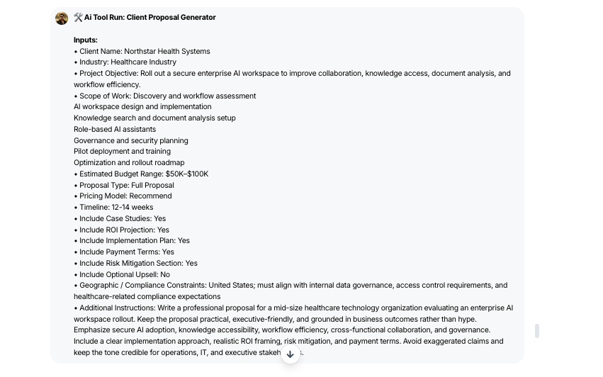AI Tool - Client Proposal Generator - WorkLLM