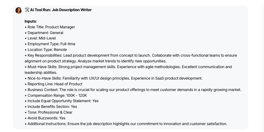 AI Tool - Job Description Writer - WorkLLM