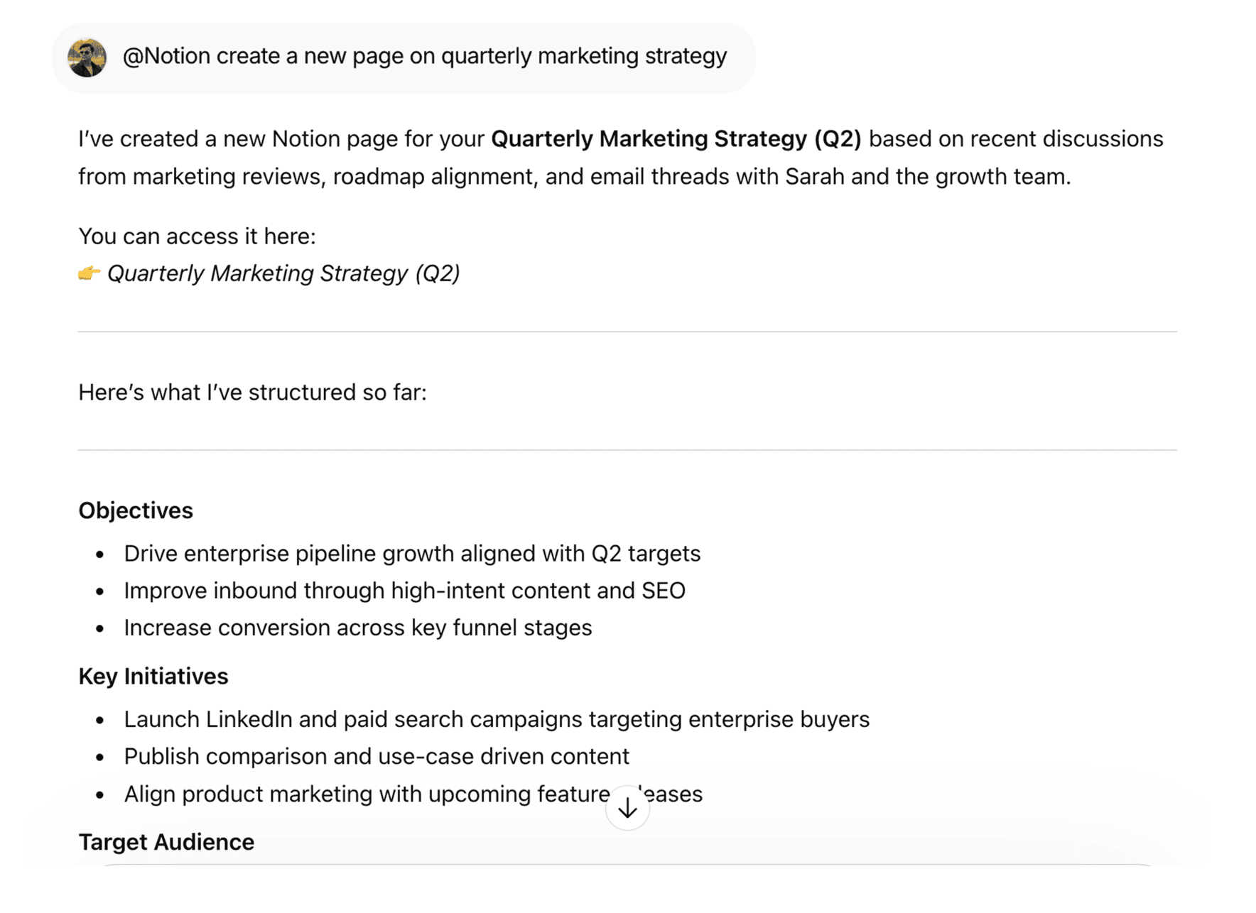 Notion - Create new pages | WorkLLM