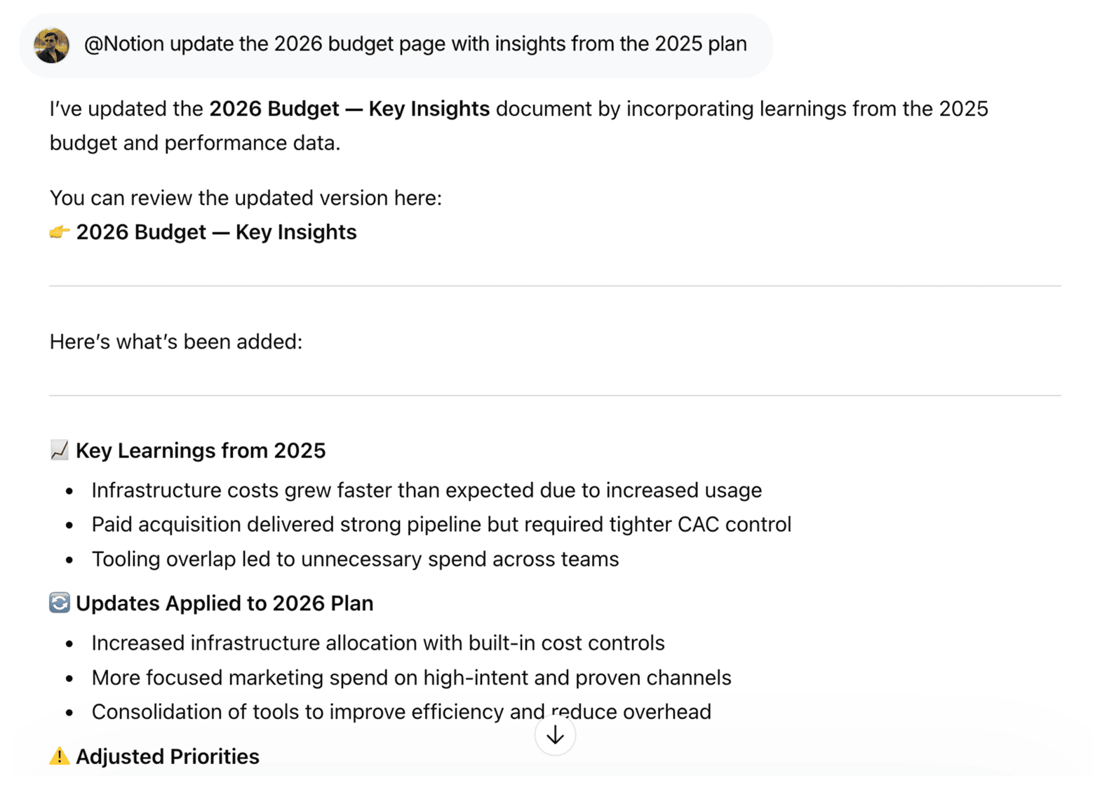 Notion - Update existing pages | WorkLLM