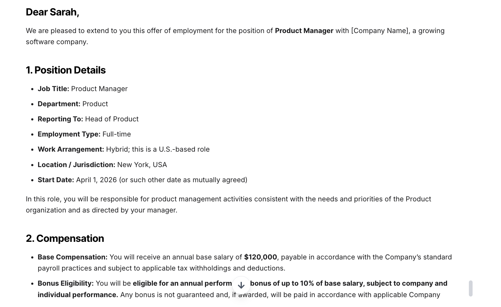 AI Tool - Offer Letter Writer - WorkLLM