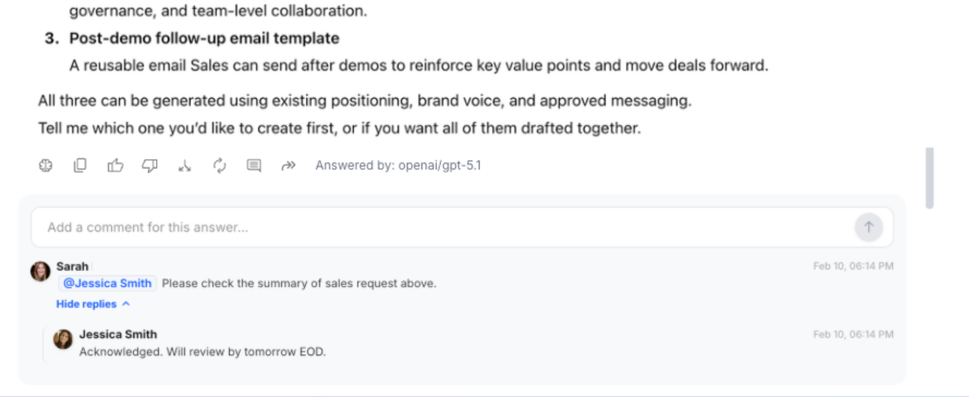 WorkLLM - Chat - Comments & Tag