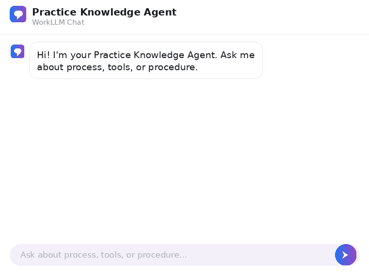 WorkLLM - Practice Knowledge Agent